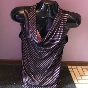 Pink and black collared  tank top size large